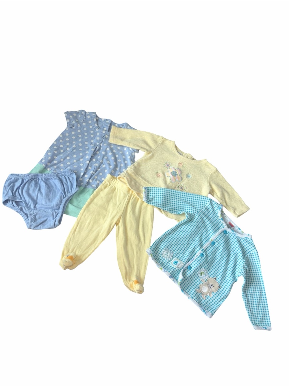 EUC Vintage Y2K Baby Girls Play Wear Bundle Cottagecore 3-9m Gingham Embroidered
